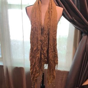 Tan gold pashmina wrap scarf